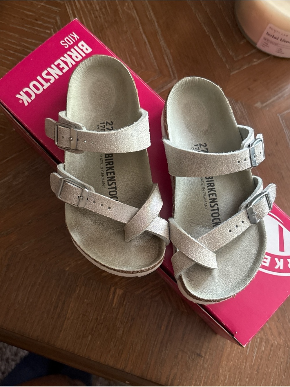 Birkenstock Kids Light Beige Suede Double-Strap Sandals